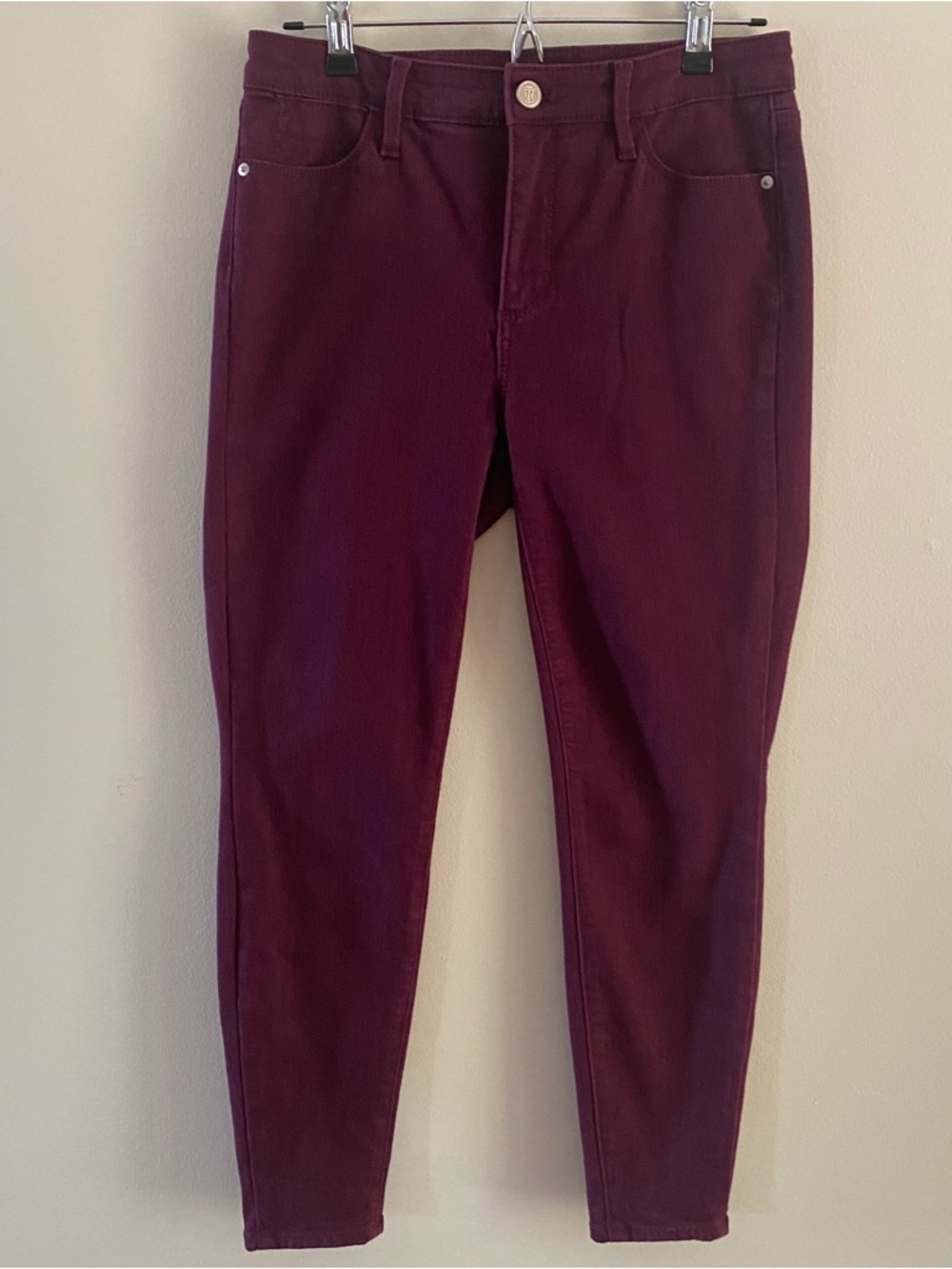 Talbots Flawless High Waist Jegging Ankle Jeans 4P Burgundy Maroon Stretch